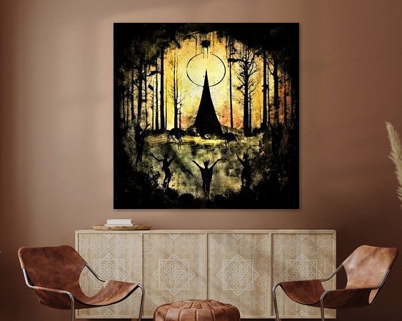 Voorbeeld van het werk in een kamer