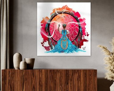 Voorbeeld van het werk in een kamer
