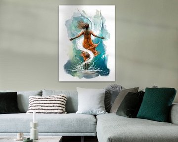 Femme dans la tempête sur Sue Art studio