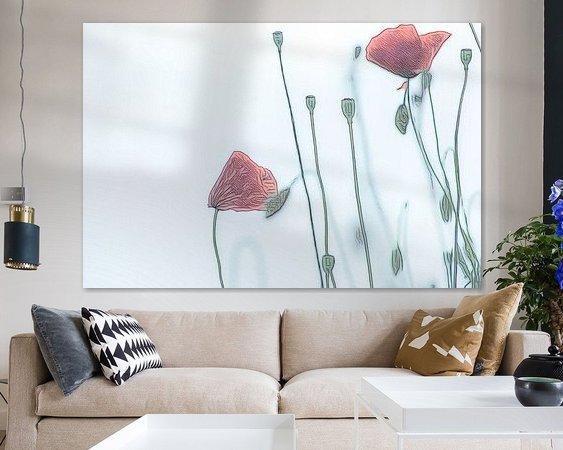 Voorbeeld van het werk in een kamer