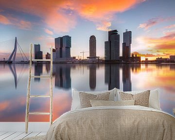 zonsopkomst kop van zuid rotterdam van Ilya Korzelius