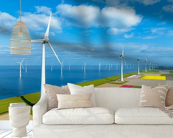 Voorbeeld van het werk in een kamer