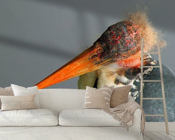 Voorbeeld van het werk in een kamer