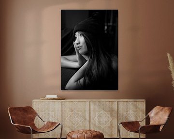 Portrait de Minh-Ly en noir et blanc