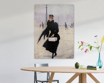 Parijse vrouw op de Place de la Concorde, Jean Béraud