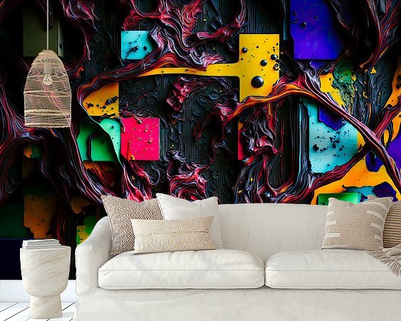 Voorbeeld van het werk in een kamer