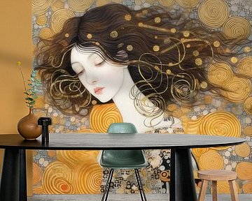 Goldenes Mädchen von Gustav Klimt von Peridot Alley