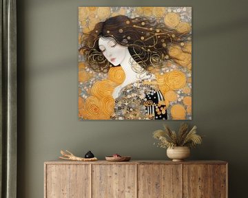 Goldenes Mädchen von Gustav Klimt von Peridot Alley