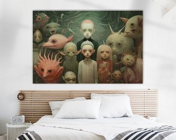 Vreemde aliens of wezens in een bizarre illustratie van Art Bizarre