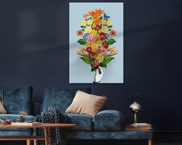 Botanischer blauer Blumenstrauß, Frida Floral Studio von 1x
