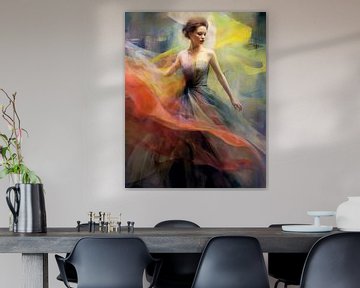 Portrait aux couleurs pastel "Ballerina" sur Carla Van Iersel