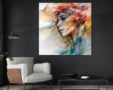 Abstract watercolour of a girl/woman. by Gelissen Artworks