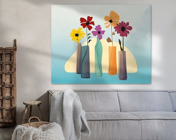Voorbeeld van het werk in een kamer
