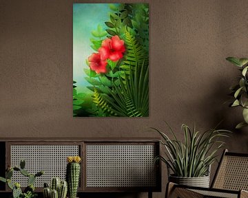 Fantasy Jungle with Hibiscus by Britta Glodde