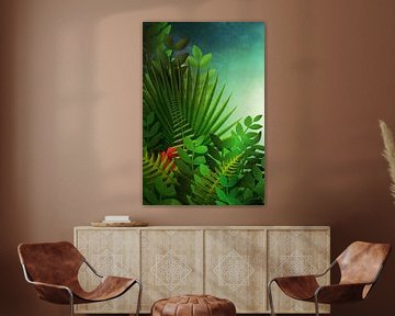 Simple green tropical plants