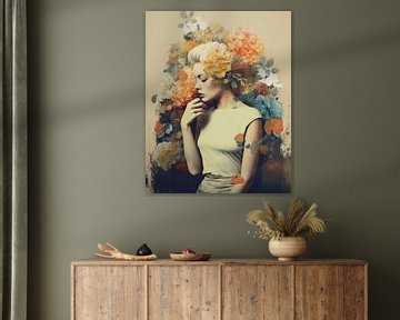 Portrait "Fleurs vintage" sur Carla Van Iersel