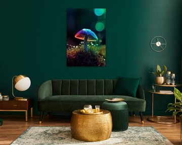 Mushroom in rainbow light by Artsy