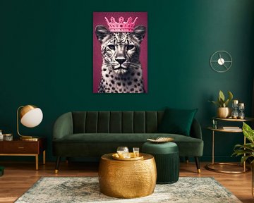 Cheetah with Crown by But First Framing