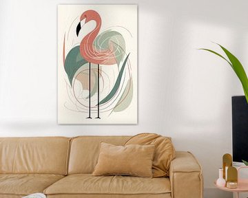 Een dansende Flamingo van Patterns & Palettes