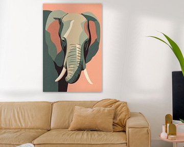 Portret van een Olifant van Patterns & Palettes