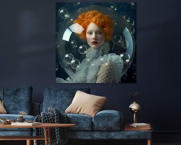 Contemporary art portret "Living in a bubble" van Carla Van Iersel