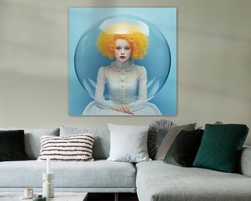 Contemporary art portret "Living in a bubble" van Carla Van Iersel