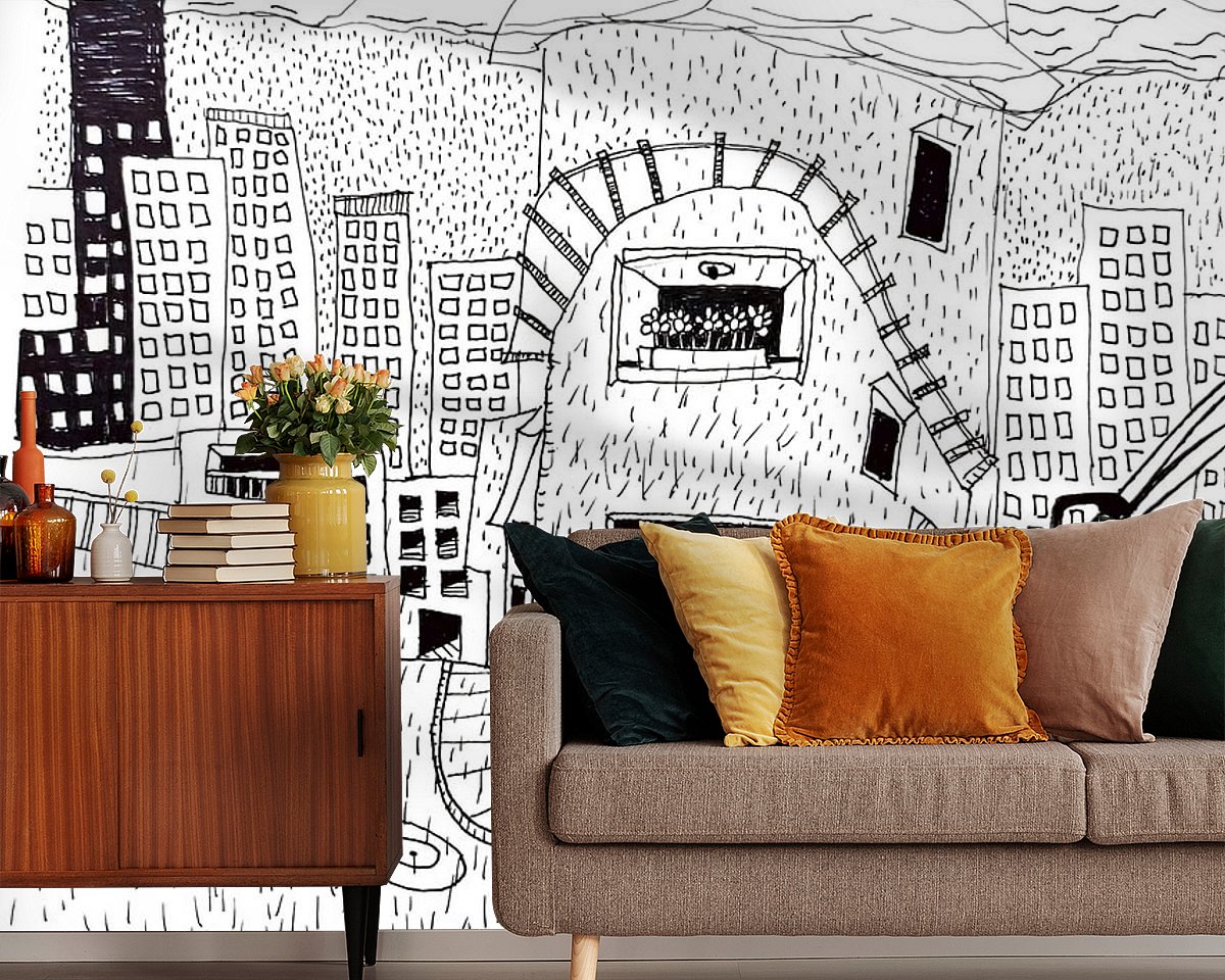 Voorbeeld van het werk in een kamer