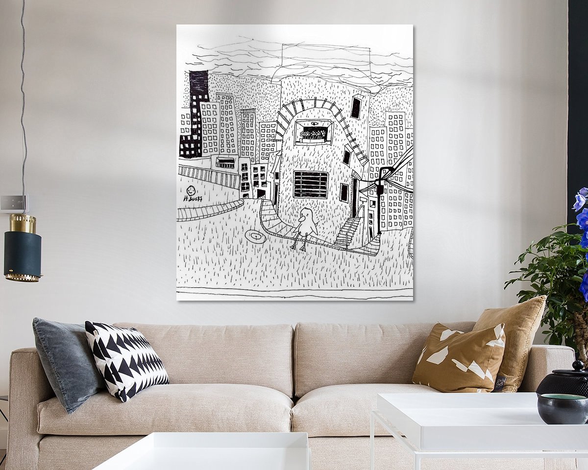 Voorbeeld van het werk in een kamer