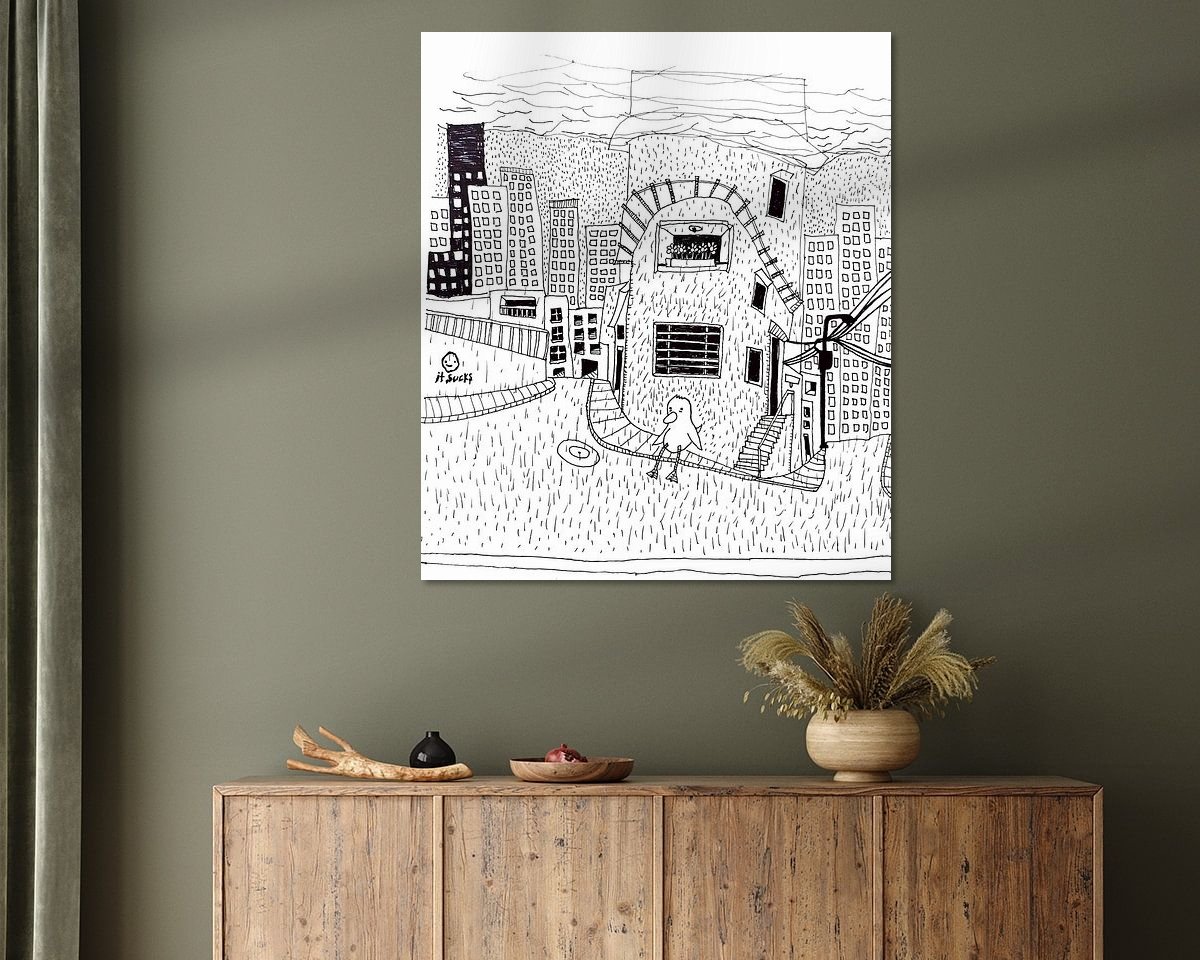 Voorbeeld van het werk in een kamer