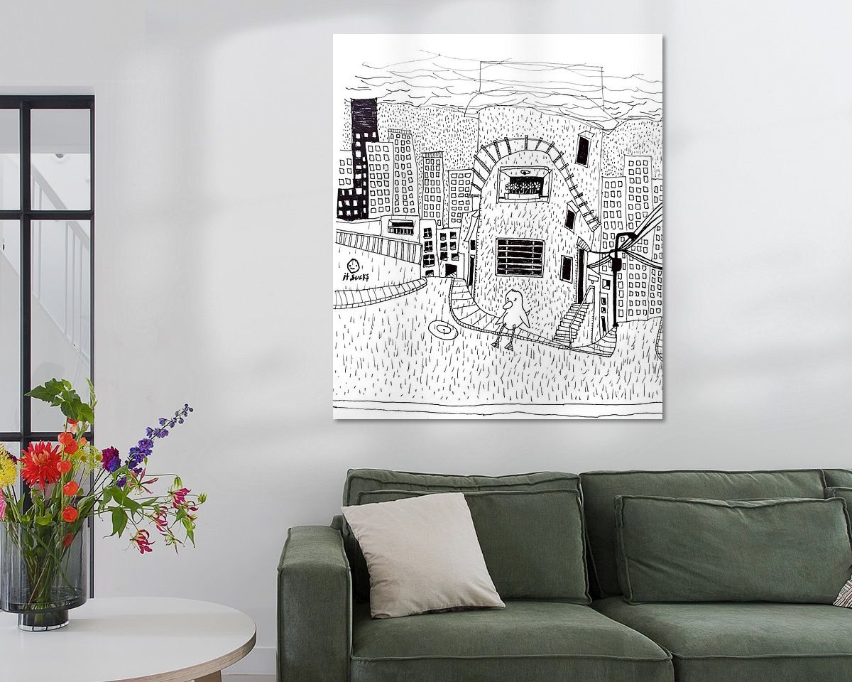 Voorbeeld van het werk in een kamer