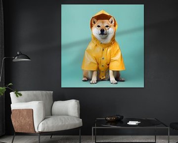 Shiba inu in Style: A Rainy Adventure by Helder Design