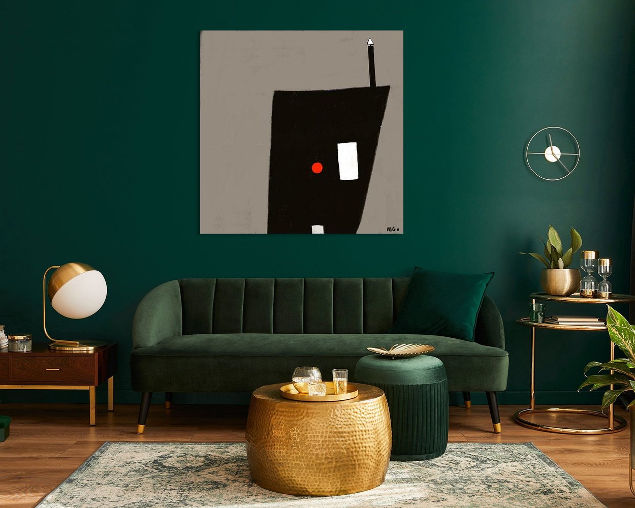 Voorbeeld van het werk in een kamer