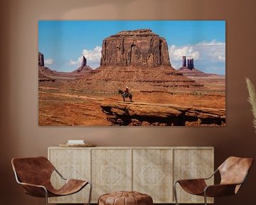 Monument Valley met Navajo Indiaan van Dimitri Verkuijl