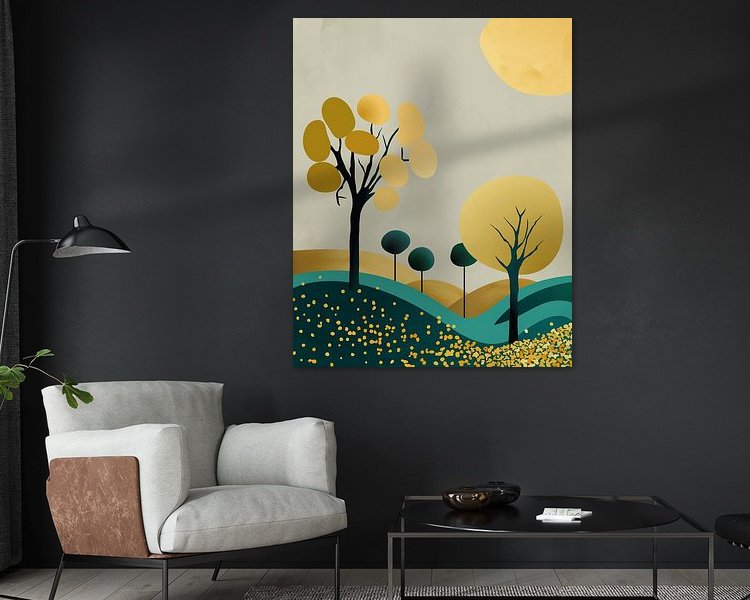 Voorbeeld van het werk in een kamer