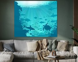 Voorbeeld van het werk in een kamer