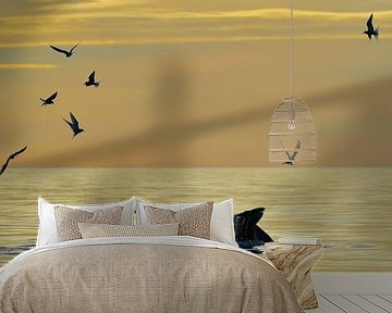 Arctic Terns and a diving humpback whale during a beautiful Midsummer evening in Iceland by Koen Hoekemeijer