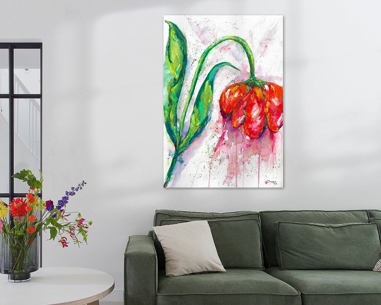 Voorbeeld van het werk in een kamer
