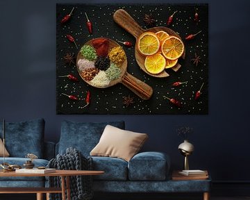 Cheerful still life with herbs and spices . by Saskia Dingemans Awarded Photographer