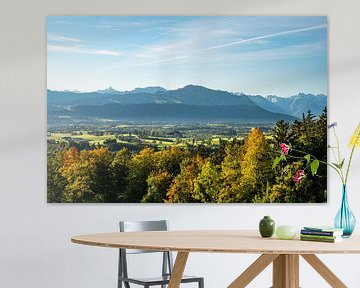 Grünten en de Allgäuer Alpen in de herfst van Leo Schindzielorz