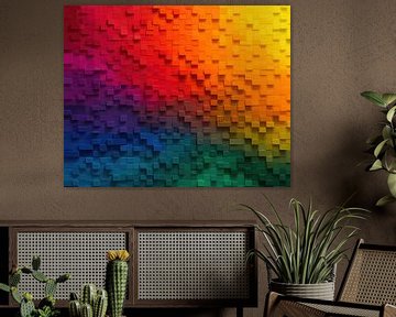 Art mural abstrait Rainbow Cubist Explosion sur Focco van Eek