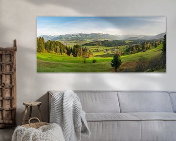 Ofterschwang Blick ins Allgäu und die Allgäuer Alpen von Leo Schindzielorz