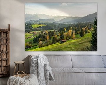 Ofterschwang Blick ins Allgäu und die Allgäuer Alpen von Leo Schindzielorz