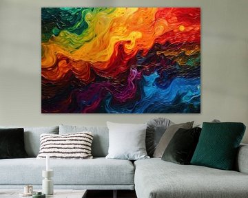 Rainbow Vortex Harmony abstrakte Wandkunst von Focco van Eek