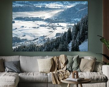 Winterlandschap in de Allgäu van Leo Schindzielorz