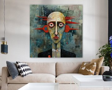 Mann bizarres abstraktes Porträt von Art Bizarre