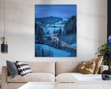 Winter morning between Einsiedeln and Biberbrugg - blue hour by Pascal Sigrist - Landscape Photography