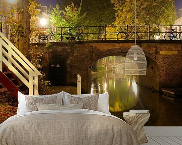 Quintine bridge over foggy Nieuwegracht in Utrecht by Donker Utrecht