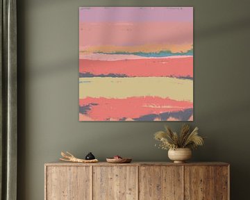 Pastel Dreamscape Vistas. Modern abstract landschap van Dina Dankers