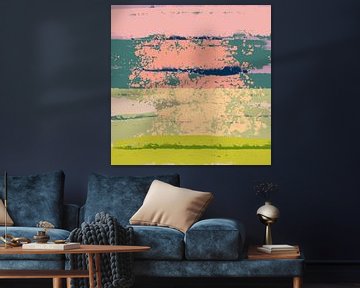 Levendig Pastel Dromenland. Modern abstract landschap van Dina Dankers