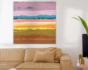 Serene abstracte pastel schoonheid. Modern abstract landschap van Dina Dankers